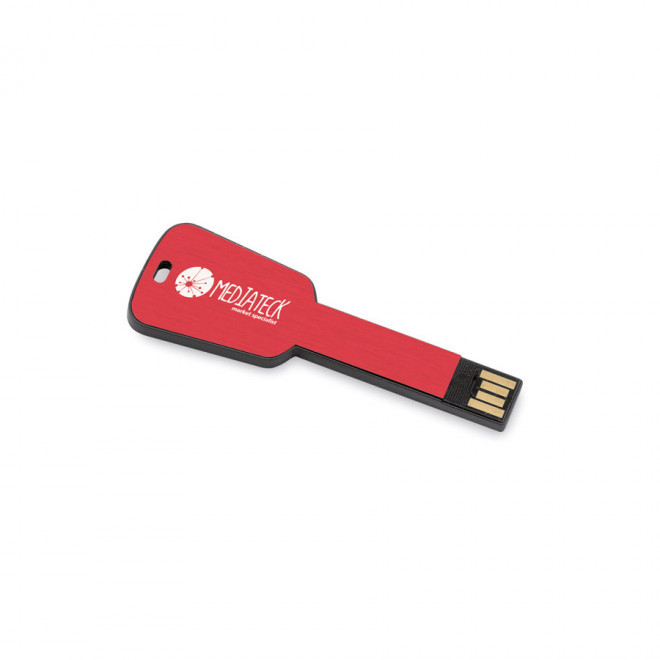 CLE USB PUBLICITAIRE EN FORME DE CLÉ 'KEYFLASH' 2GO A 16GO - rouge