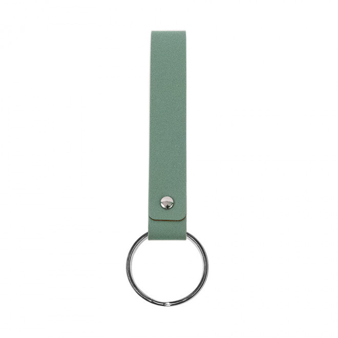 PORTE-CLES PUBLICITAIRE EN CUIR RECYCLE 'CLARA' - vert eau