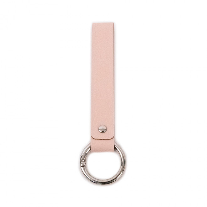 PORTE-CLES PUBLICITAIRE AVEC MOUSQUETON EN CUIR RECYCLE 'CLARA'  - rose