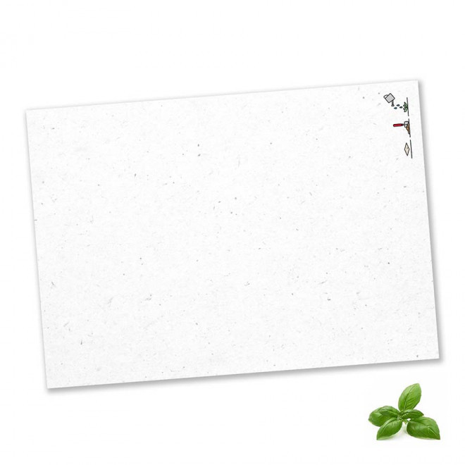 PAPIER ENSEMENCE MIE PERSONNALISABLE 'HORTUS' A4 - basilic