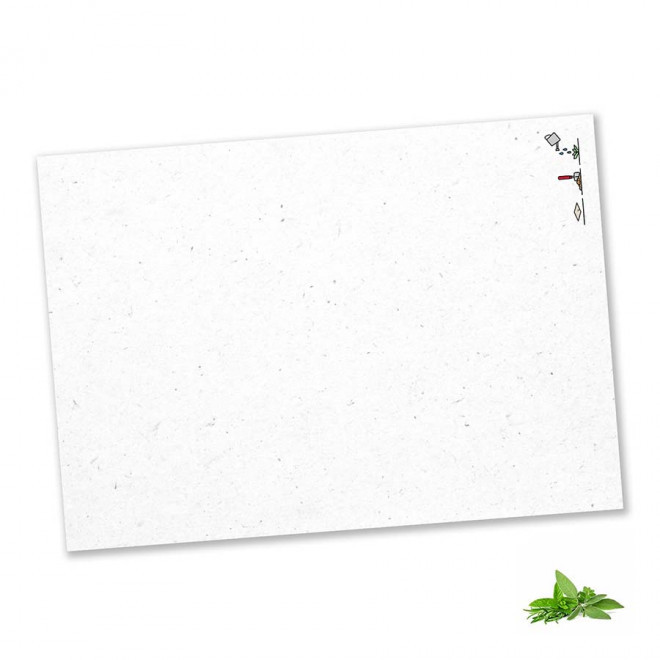 PAPIER ENSEMENCE MIE PERSONNALISABLE 'HORTUS' A4 - mélange d'herbes aromatiques