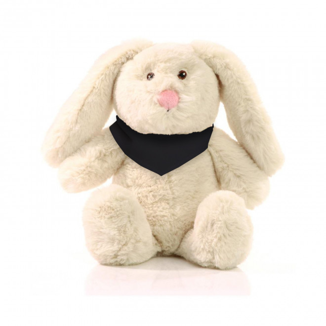 PELUCHE RPET LAPIN PERSONNALISABLE 'PINOU BANDANA' - noir