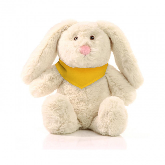 PELUCHE RPET LAPIN PERSONNALISABLE 'PINOU BANDANA' - jaune