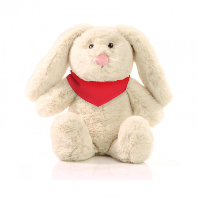 PELUCHE RPET LAPIN PERSONNALISABLE 'PINOU BANDANA' - rouge