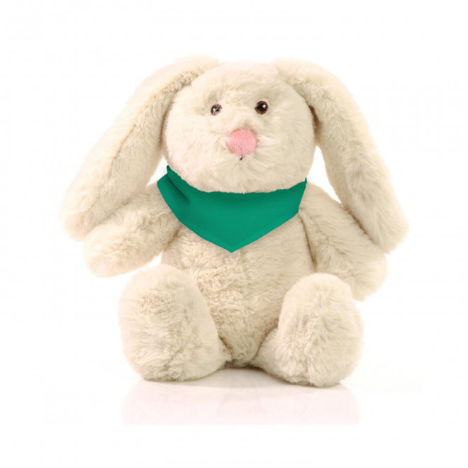 PELUCHE RPET LAPIN PERSONNALISABLE 'PINOU BANDANA' - vert