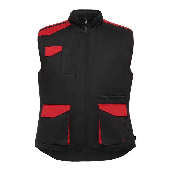 GILET TRAVAIL PERSONNALISABLE 'ARMODO' - noir/rouge