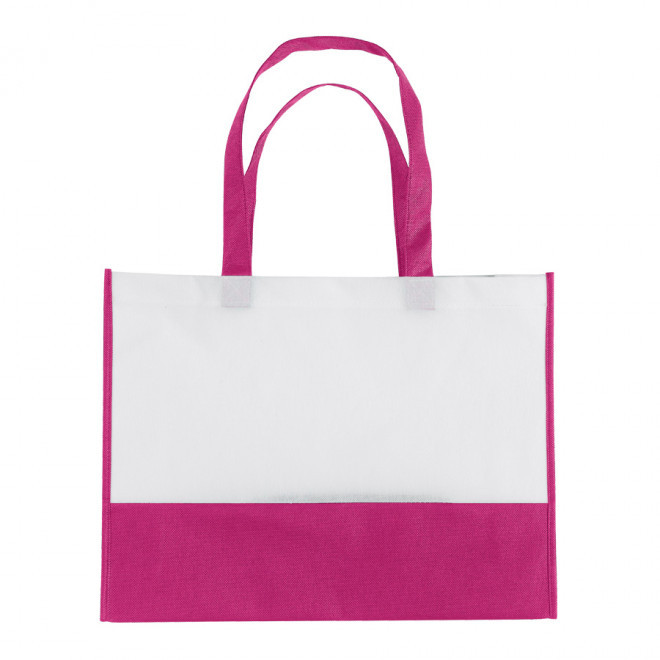 SAC SHOPPING PERSONNALISABLE 'ROMA' 80 GR/M² - blanc/fuchsia