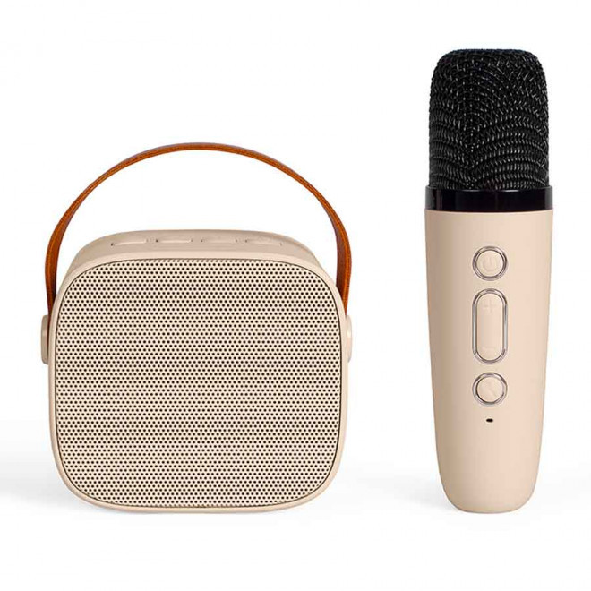 MINI KARAOKE BLUETOOTH® 5W PUBLICITAIRE 'KIKAO' - beige