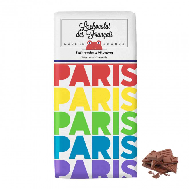 TABLETTE DE CHOCOLAT AU LAIT PUBLICITAIRE LE CHOCOLAT DES FRANCAIS 'CHOFI' - lait