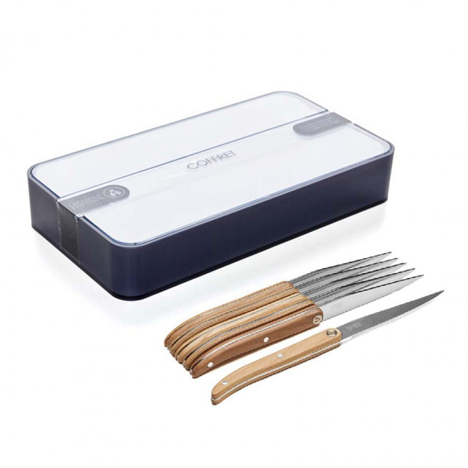 COFFRET 6 COUT LAGIOLE EVOLUTION® PERSONNALISABLE 'STAKI' - bois clair