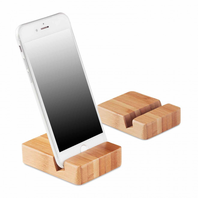 SOCLE SUPPORT DE TELEPHONE BAMBOU PUBLICITAIRE 'PAYA' - bois