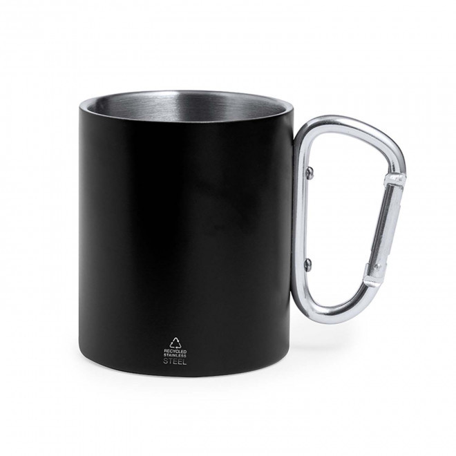 MUG MOUSQUETON PERSONNALISABLE 'MACKENZA RECYCLEE' - noir