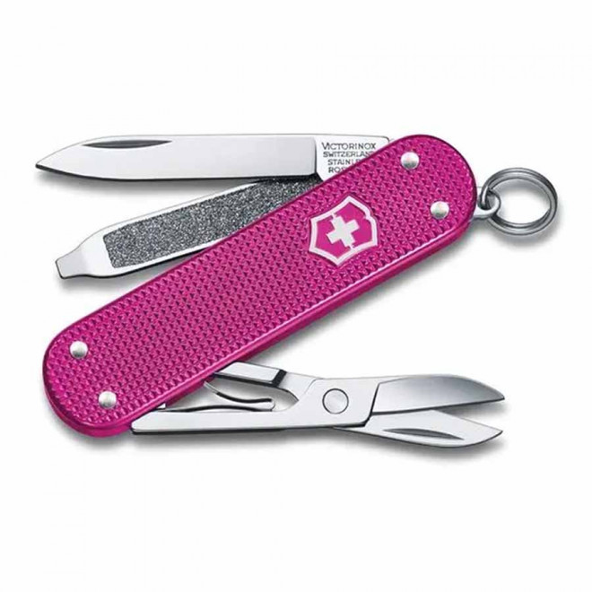 COUTEAU SUISSSE 5 FONCTIONS PUBLICITAIRE 'CLASSIC ALOX' - fuchsia