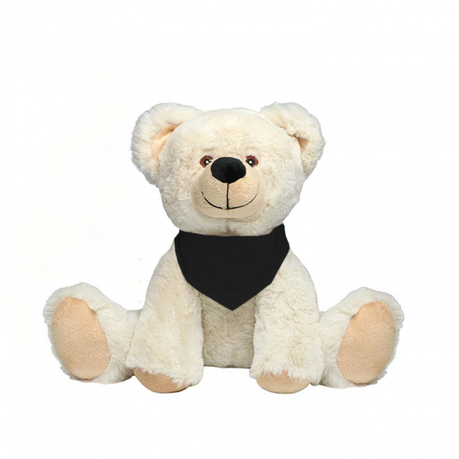 PELUCHE OURSON PERSONNALISABLE 'PADOU BANDANA' - beige/noir