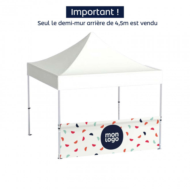 DEMI MUR PERSONNALISABLE POUR TENTE PLIANTE 4,5X3M 'TELTA' - sublimation