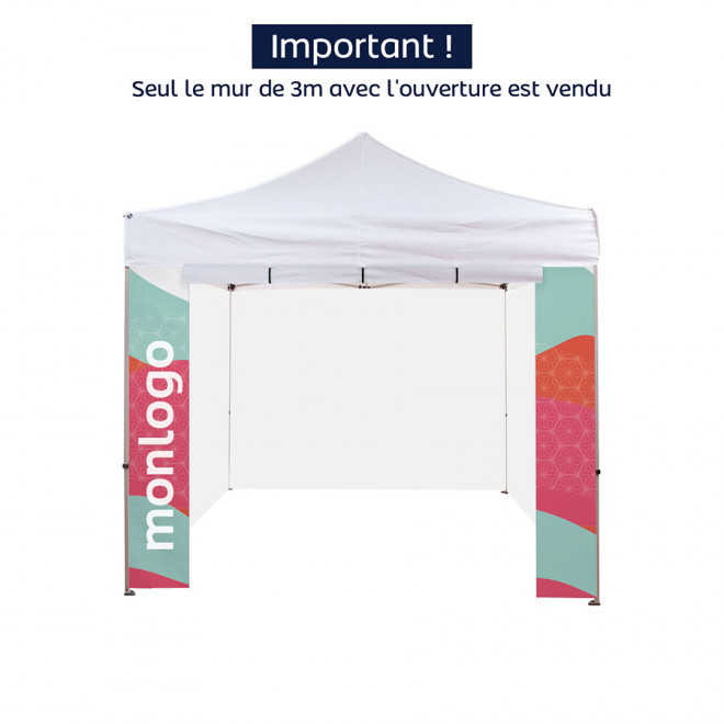 MUR PORTE CENTRALE TENTE PUBLICITAIRE 3X3 'TELTA' - blanc