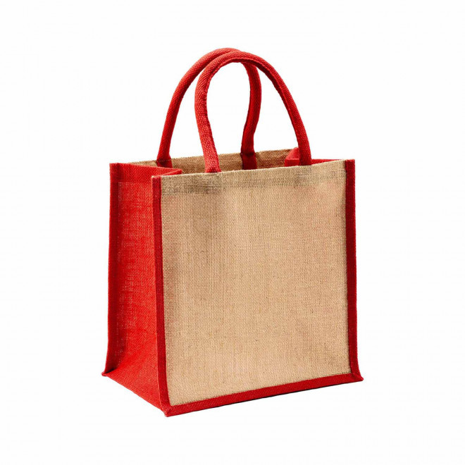 MINI SAC EN JUTE PERSONNALISE 'KYS' - rouge