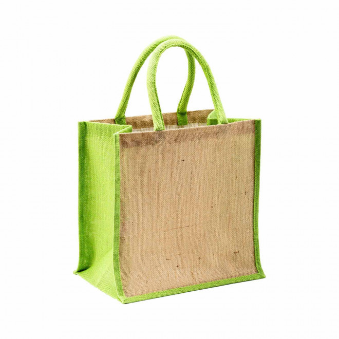 MINI SAC EN JUTE PERSONNALISE 'KYS' - vert pomme