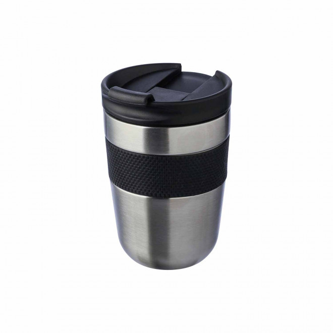 MUG ISOTHERME PERSONNALISE ACIER RECYCLE 300ML 'TIEK' - noir