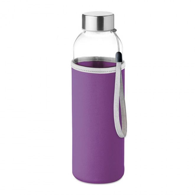 BOUTEILLE EN VERRE/NEOPRENE PERSONNALISABLE 'BOCA GLASS' - violet