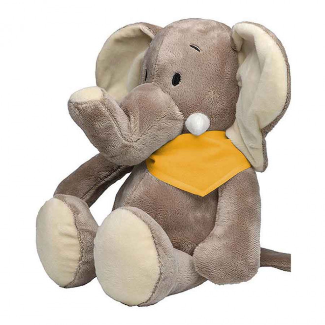 PELUCHE ELEPHANT PERSONNALISABLE 'DUMBA BANDANA' - jaune