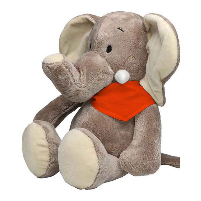 PELUCHE ELEPHANT PERSONNALISABLE 'DUMBA BANDANA' - orange
