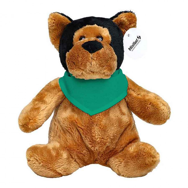 PELUCHE CHIEN PERSONNALISABLE 'WOOFI BANDANA' - vert