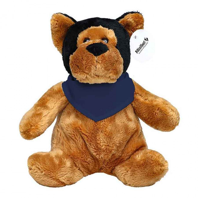PELUCHE CHIEN PERSONNALISABLE 'WOOFI BANDANA' - bleu foncé