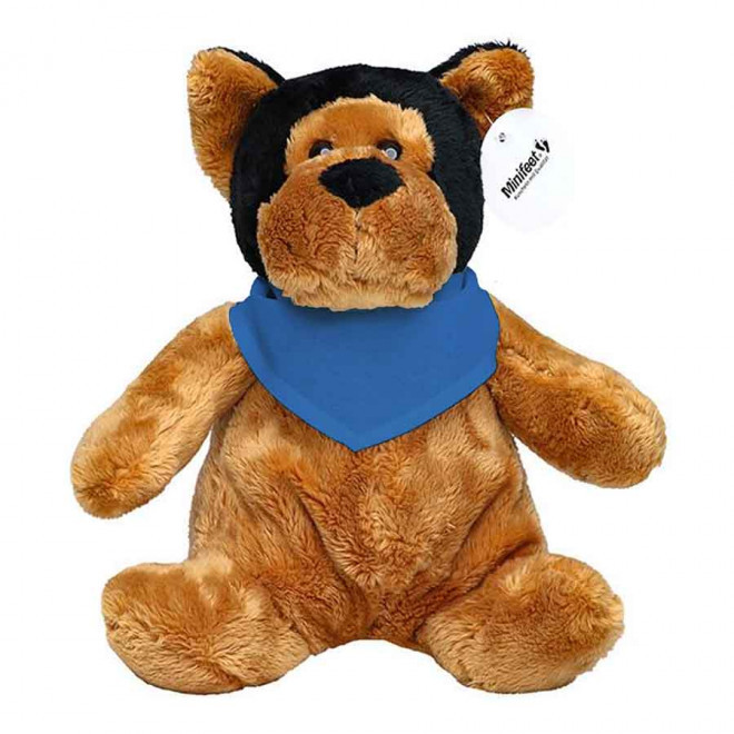 PELUCHE CHIEN PERSONNALISABLE 'WOOFI BANDANA' - bleu