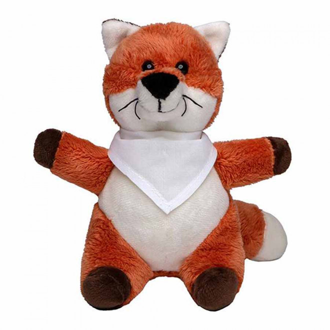 PELUCHE RENARD PERSONNALISABLE 'FOXA BANDANA' - blanc