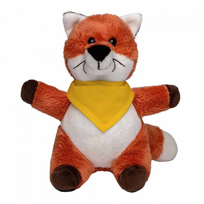 PELUCHE RENARD PERSONNALISABLE 'FOXA BANDANA' - jaune