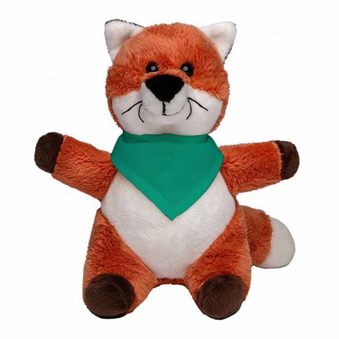 PELUCHE RENARD PERSONNALISABLE 'FOXA BANDANA' - vert