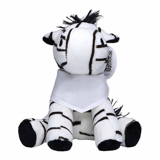 PELUCHE ZEBRE PERSONNALISABLE 'CEBRA BANDANA' - blanc