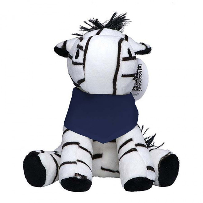 PELUCHE ZEBRE PERSONNALISABLE 'CEBRA BANDANA' - bleu foncé