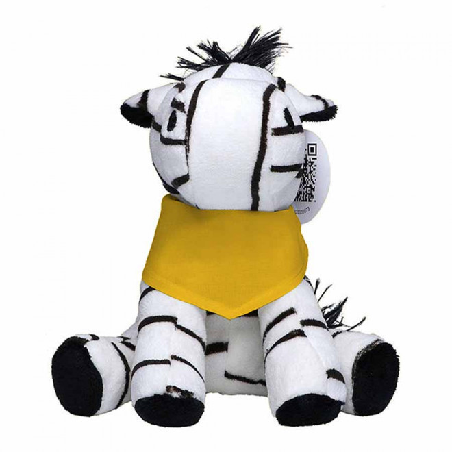 PELUCHE ZEBRE PERSONNALISABLE 'CEBRA BANDANA' - jaune