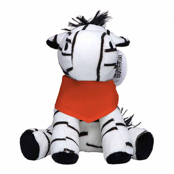 PELUCHE ZEBRE PERSONNALISABLE 'CEBRA BANDANA' - orange