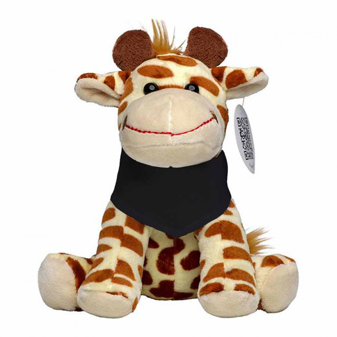 PELUCHE GIRAFE PERSONNALISABLE 'MANNY BANDANA' - noir