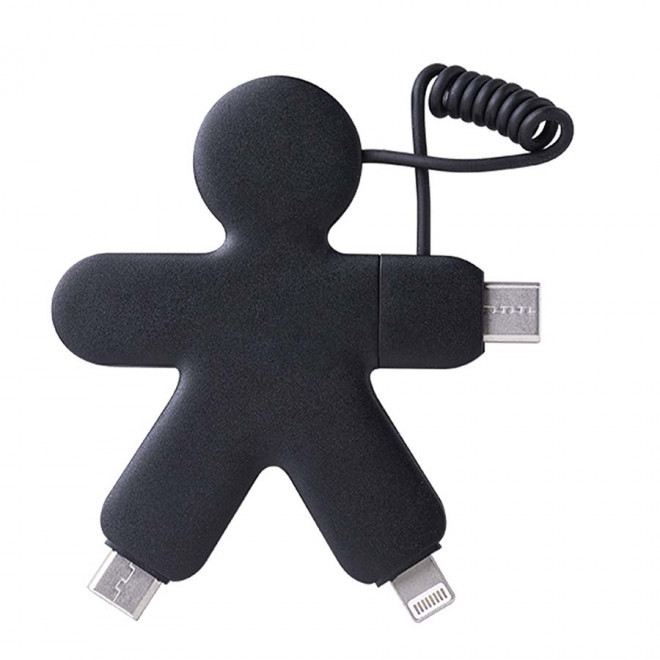 CABLE DE CHARGEMENT PERSONNALISABLE XOOPAR® 'BUDDY CABLE'  - noir