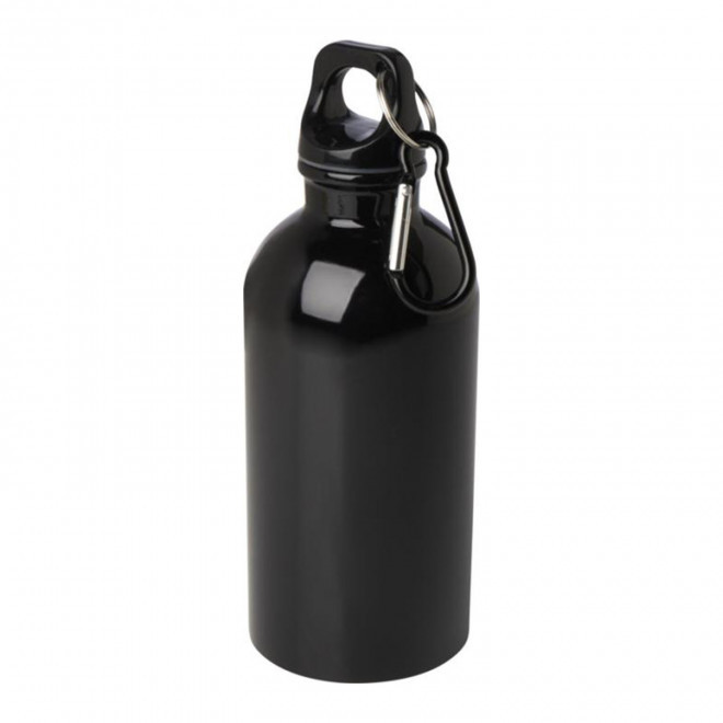 GOURDE EN ACIER RECYCLE 400ML PERSONNALISABLE 'AVEREST' - noir