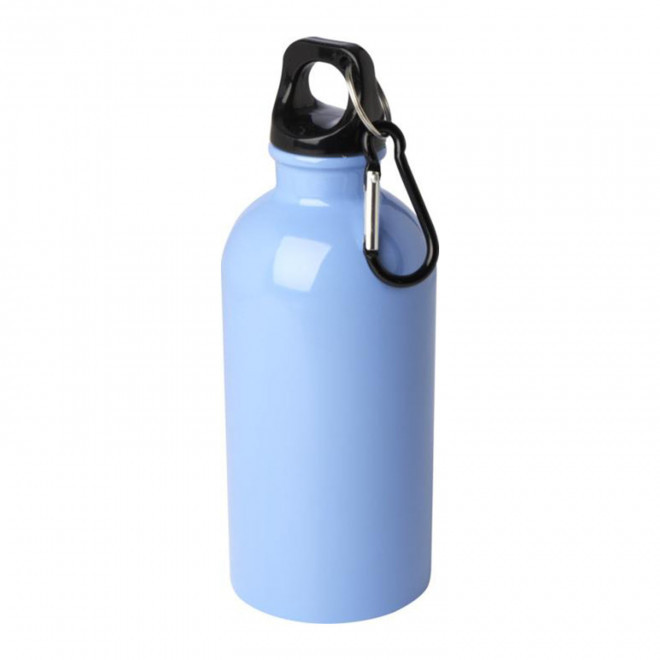 GOURDE EN ACIER RECYCLE 400ML PERSONNALISABLE 'AVEREST' - bleu ciel