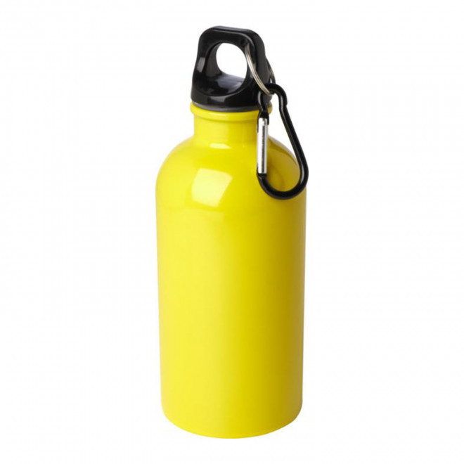 GOURDE EN ACIER RECYCLE 400ML PERSONNALISABLE 'AVEREST' - jaune