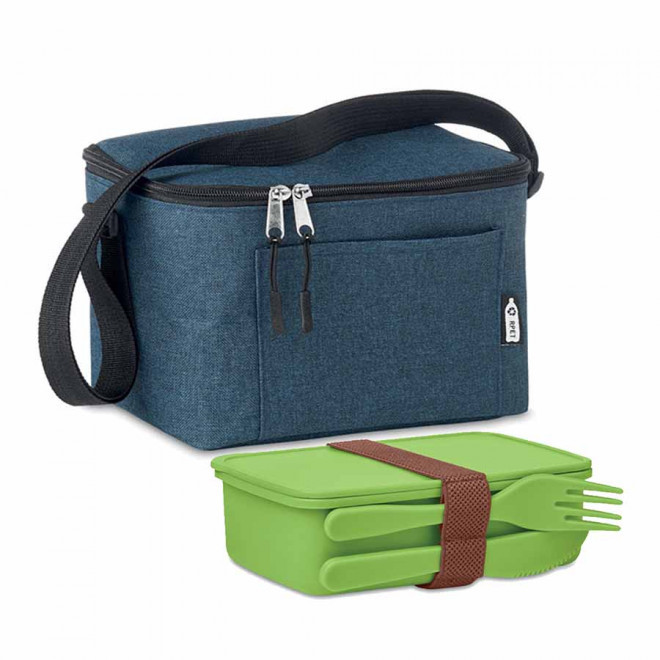 SET LUNCHBOX ET SAC ISOTHERME PERSONNALISABLE 'SVITO' - bleu/vert