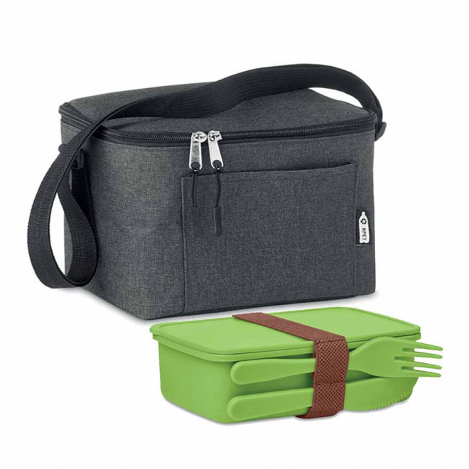 SET LUNCHBOX ET SAC ISOTHERME PERSONNALISABLE 'SVITO' - noir/vert