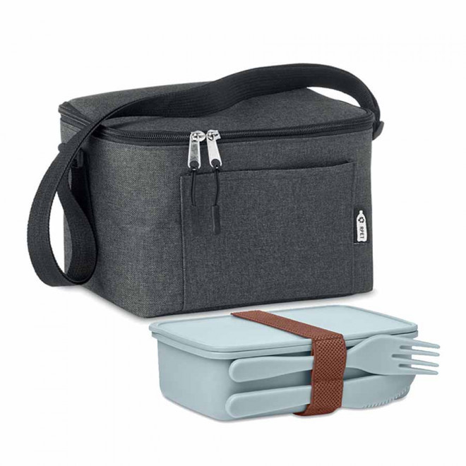 SET LUNCHBOX ET SAC ISOTHERME PERSONNALISABLE 'SVITO' - noir/bleu