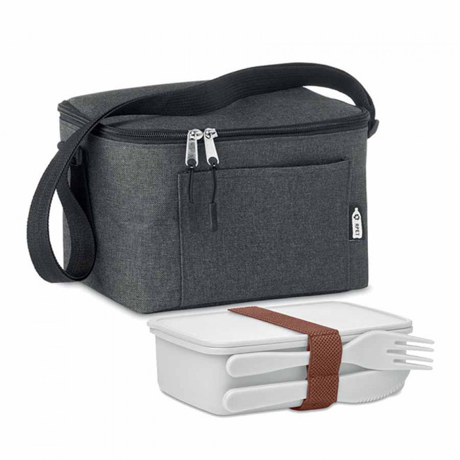 SET LUNCHBOX ET SAC ISOTHERME PERSONNALISABLE 'SVITO' - noir/blanc