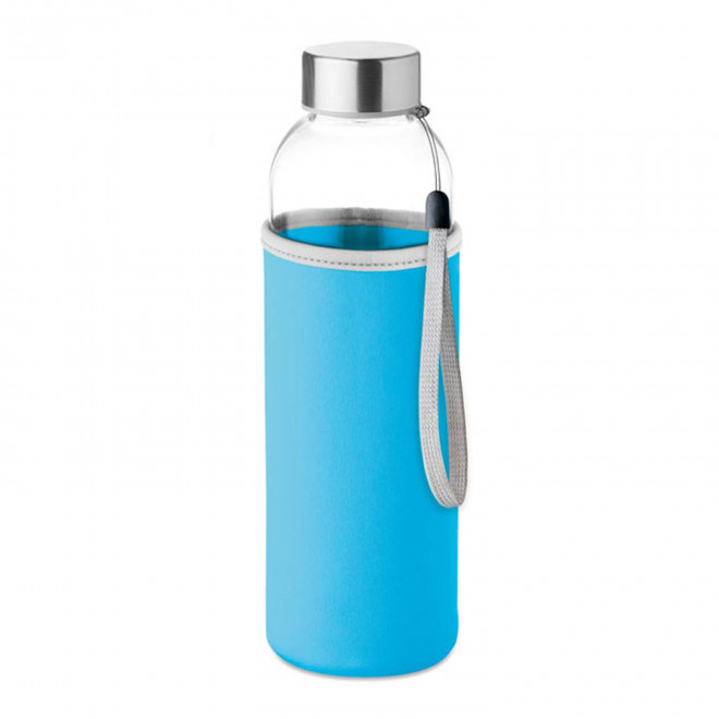 BOUTEILLE VERRE/NEOPRENE PERSONNALISABLE 'BOCA GLASS' 4J - bleu clair