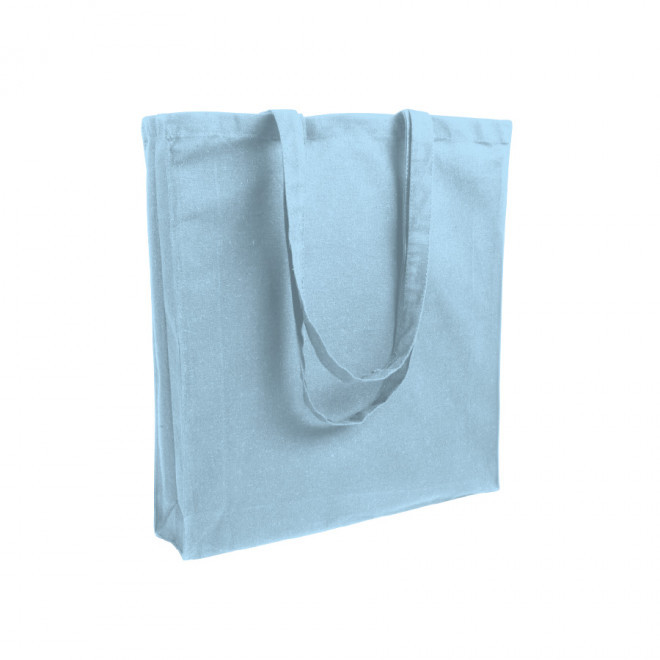 SAC COTON PERSONNALISÉ AVEC SOUFFLET 'FABIO' 220 GR/M² - bleu clair