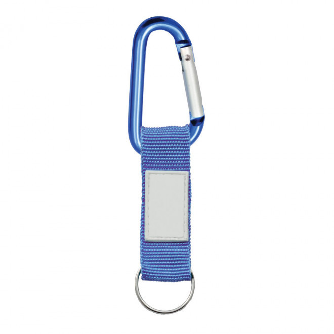 PORTE-CLES PUBLICITAIRE MOUSQUETON AVEC LANIERE 'HOOK' - bleu foncé