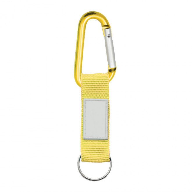 PORTE-CLES PUBLICITAIRE MOUSQUETON AVEC LANIERE 'HOOK' - jaune