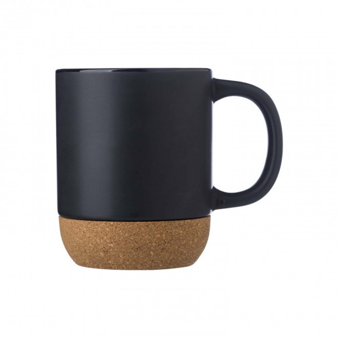 MUG PERSONNALISABLE EN CERAMIQUE ET LIEGE 'ODIA MINI' - noir
